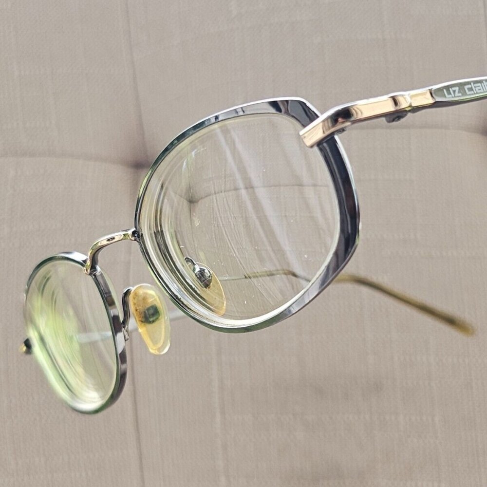 Vintage Liz Claiborne Ladies Glasses Frame Gold/Gunmetal Tone 48[]19 135 Frame